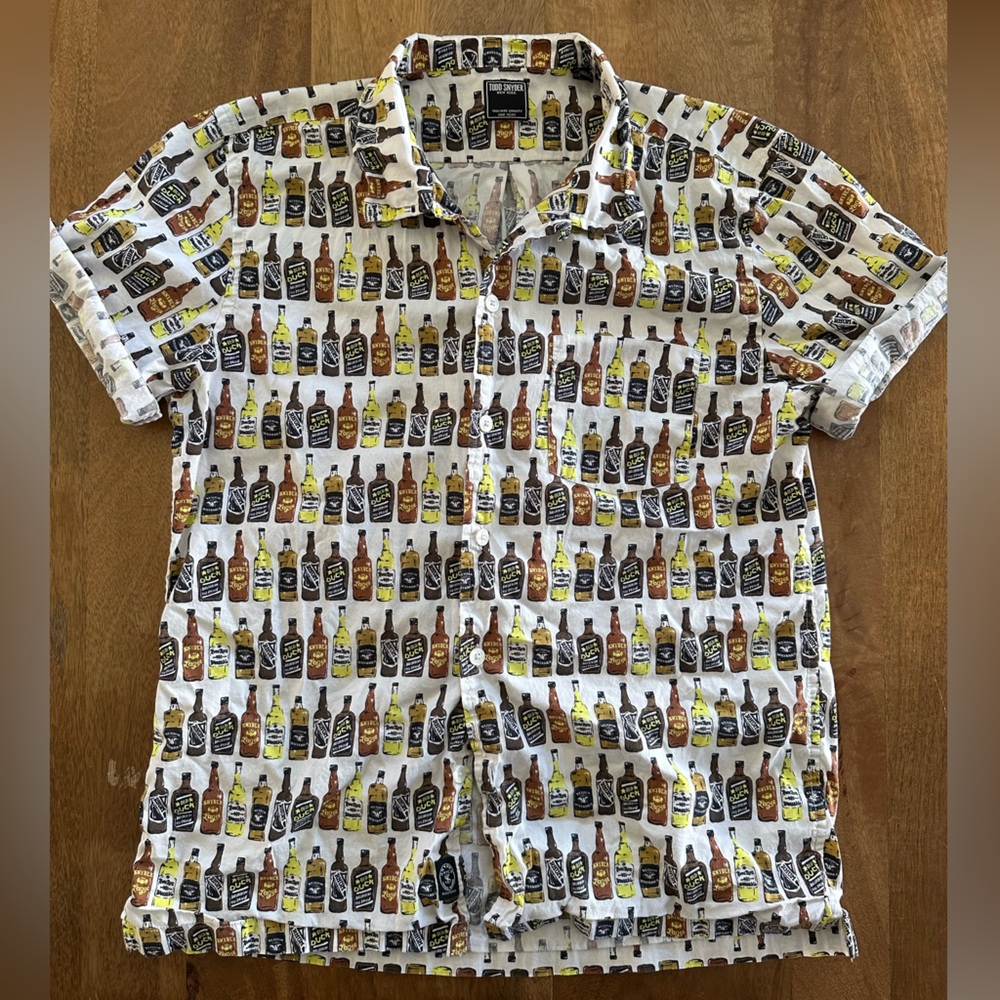 Todd Snyder Bottle Print Casual Shirt